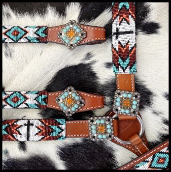 Showman Beaded Cross & Southwest Design 4 Piece Set