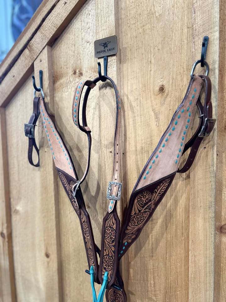 PLR Turquoise Blossom Draft Tack Set