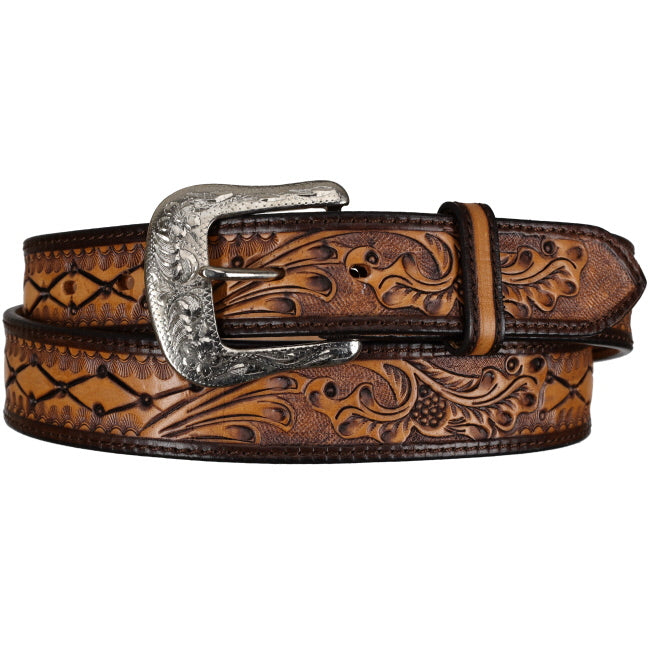 Showman Diamondleaf Leather Belt