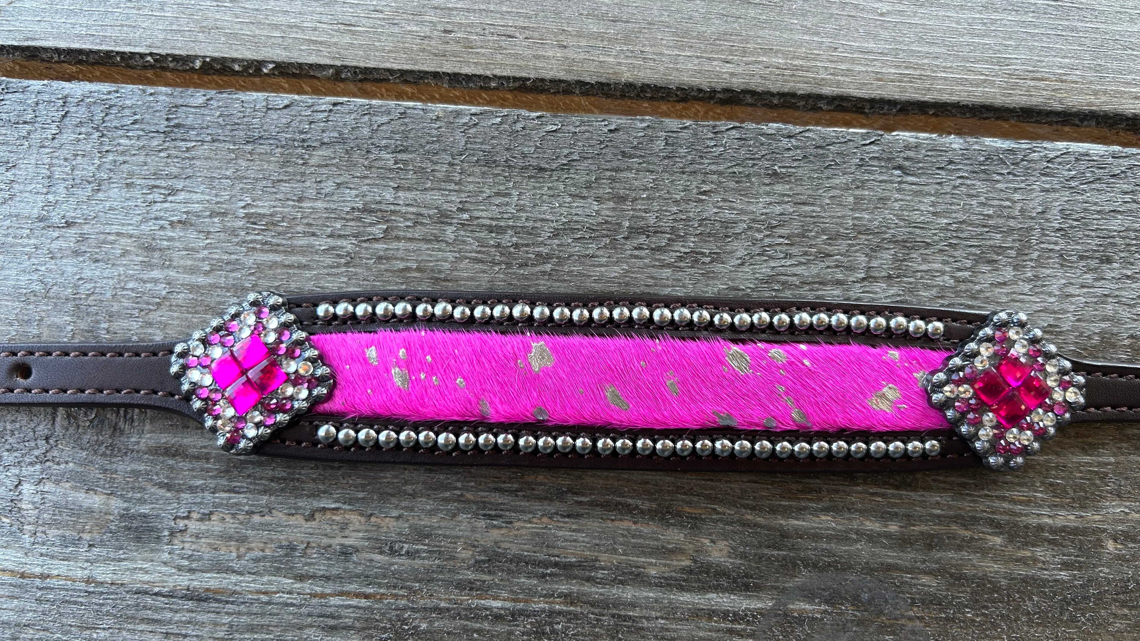 PLR Pink Cowhide Cowgirl Wither Strap