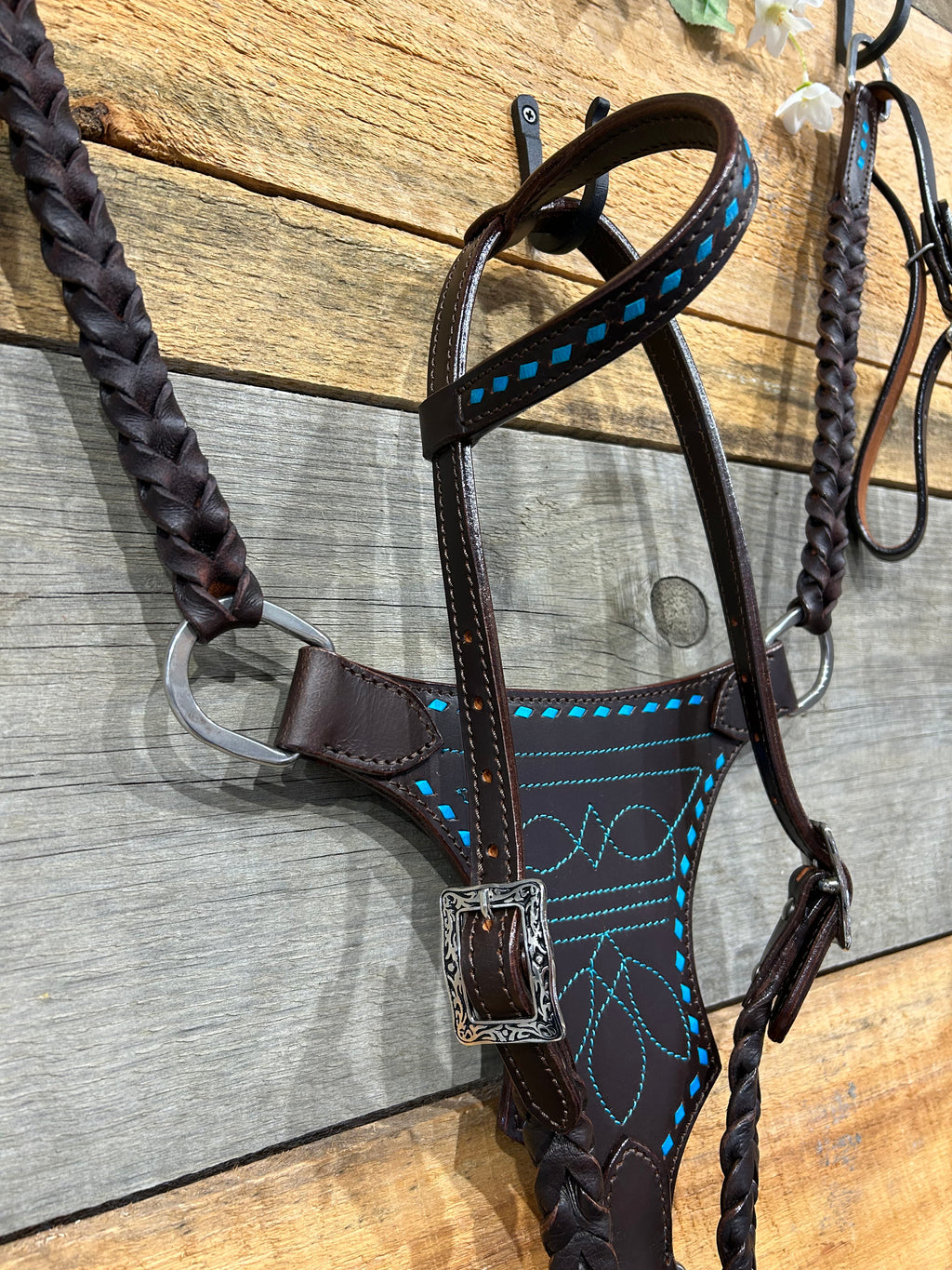 PLR Turquoise Boot Stitch Betty Tack Set