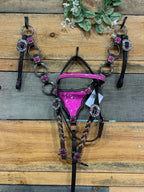 PLR Pink Cowhide Cowgirl Tack Set
