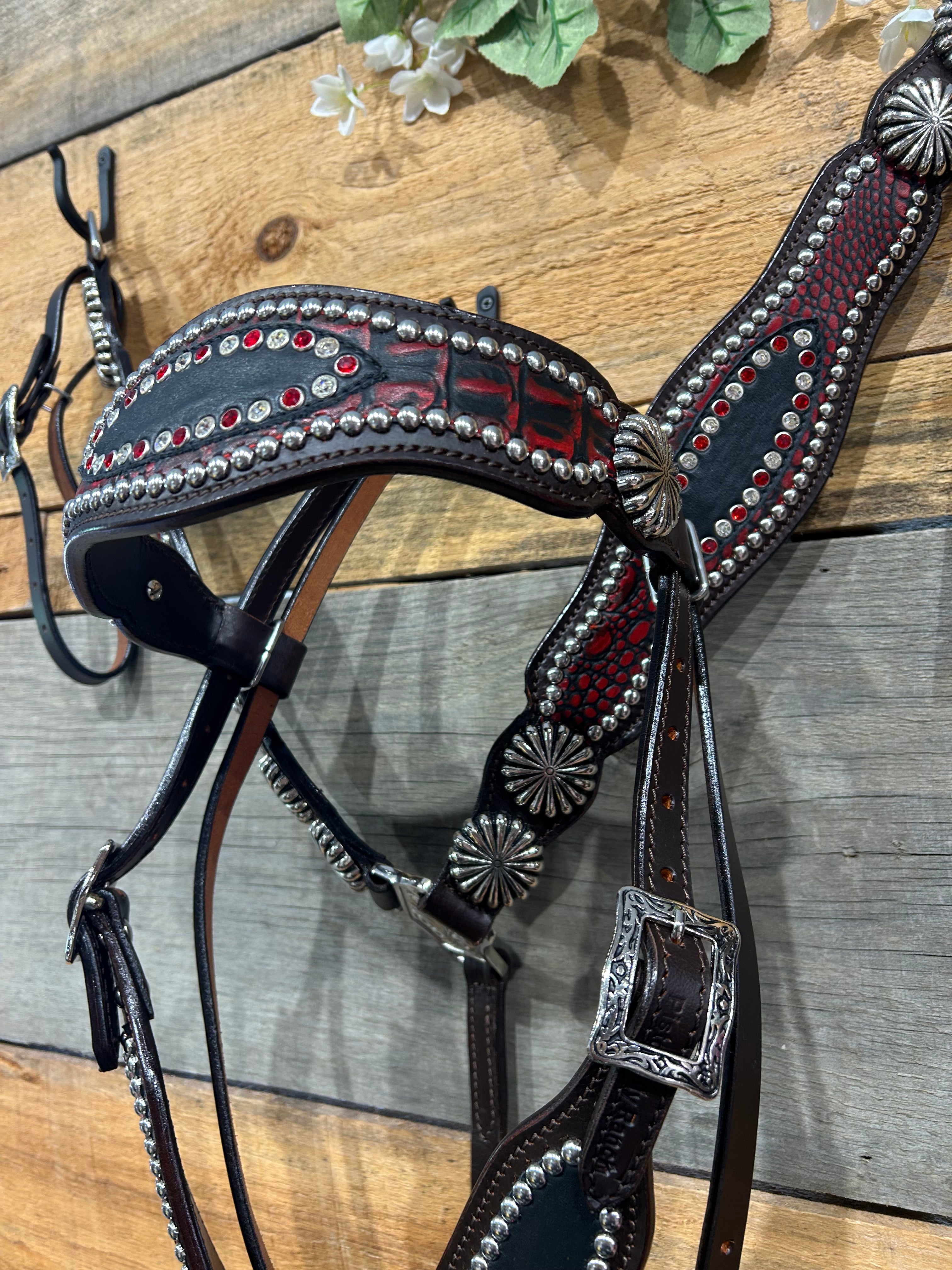 PLR Blazin Red Gator Tack Set