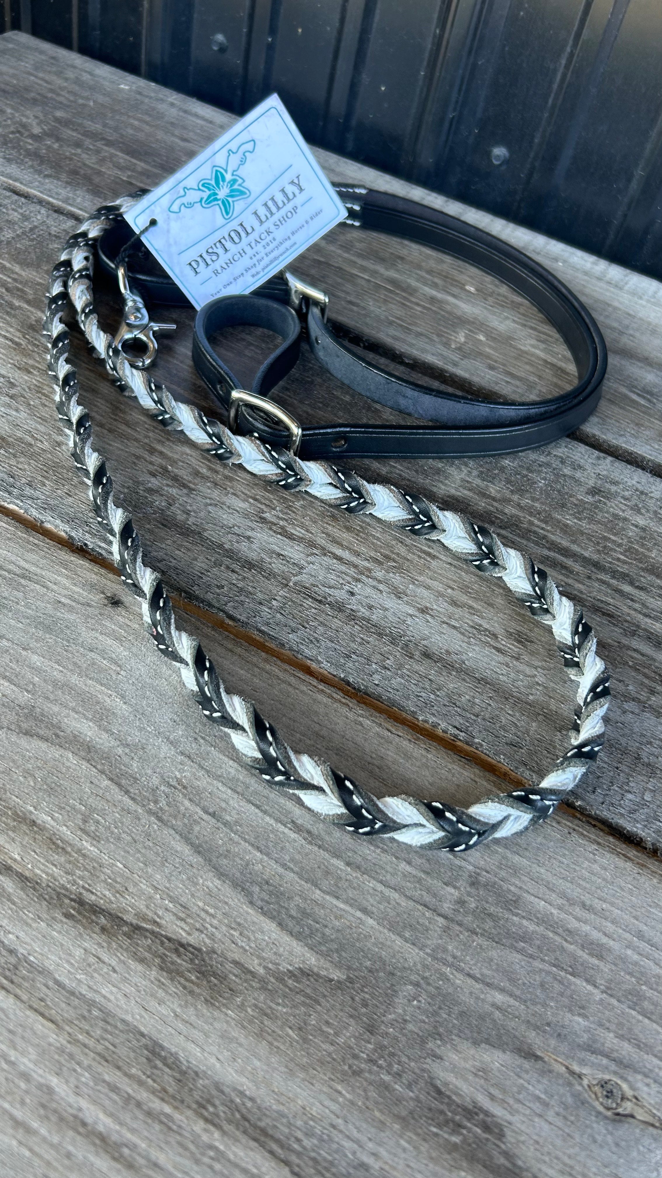 PLR Black Braided Barrel Reins