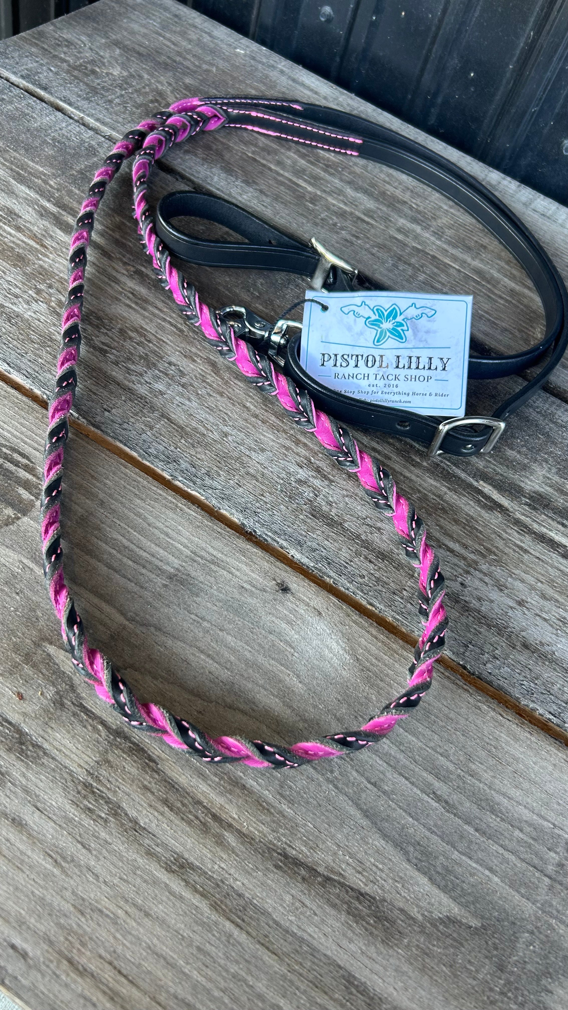 PLR Black Braided Barrel Reins