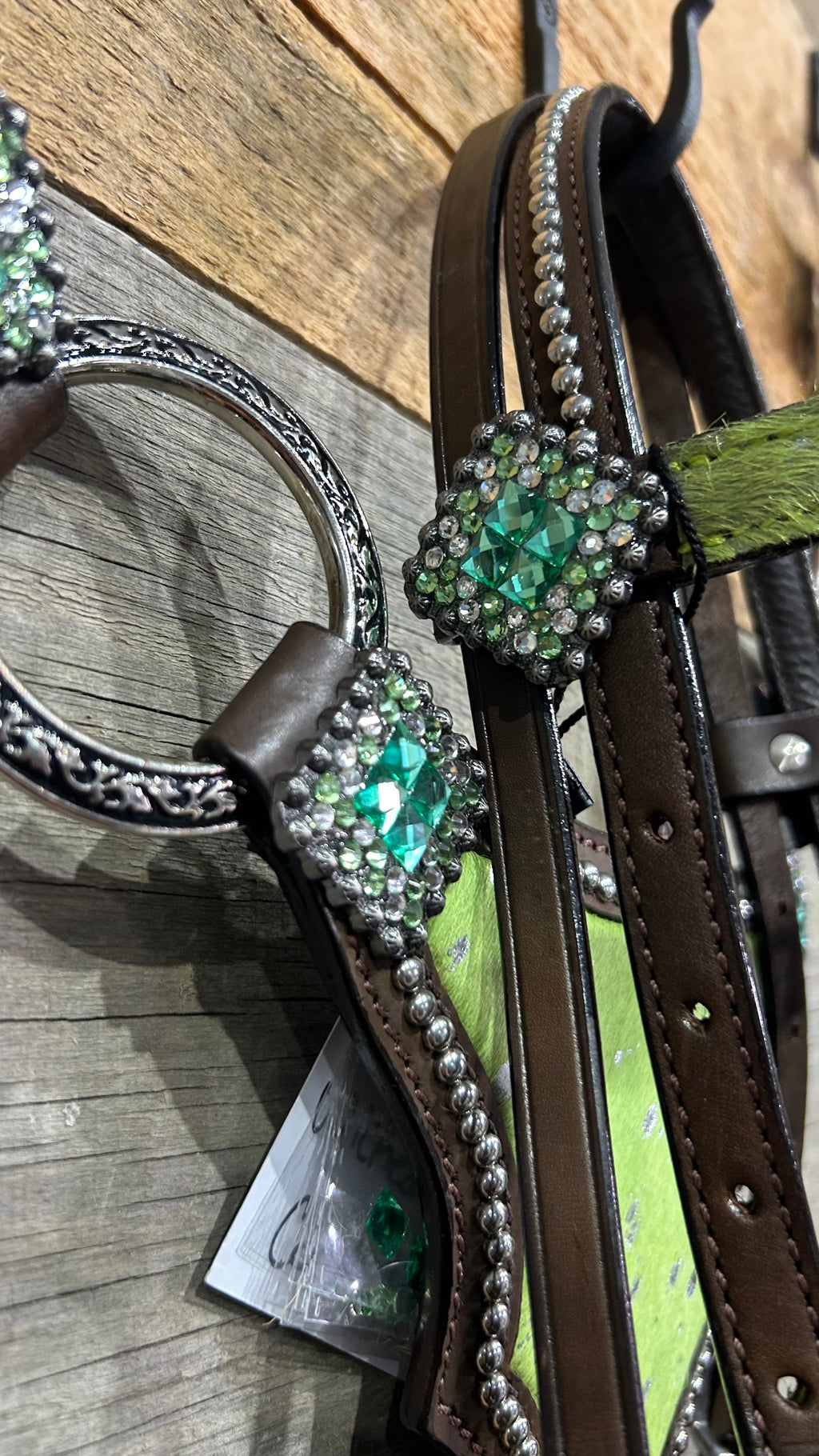 PLR Wicked Lime Cowhide Tack Set