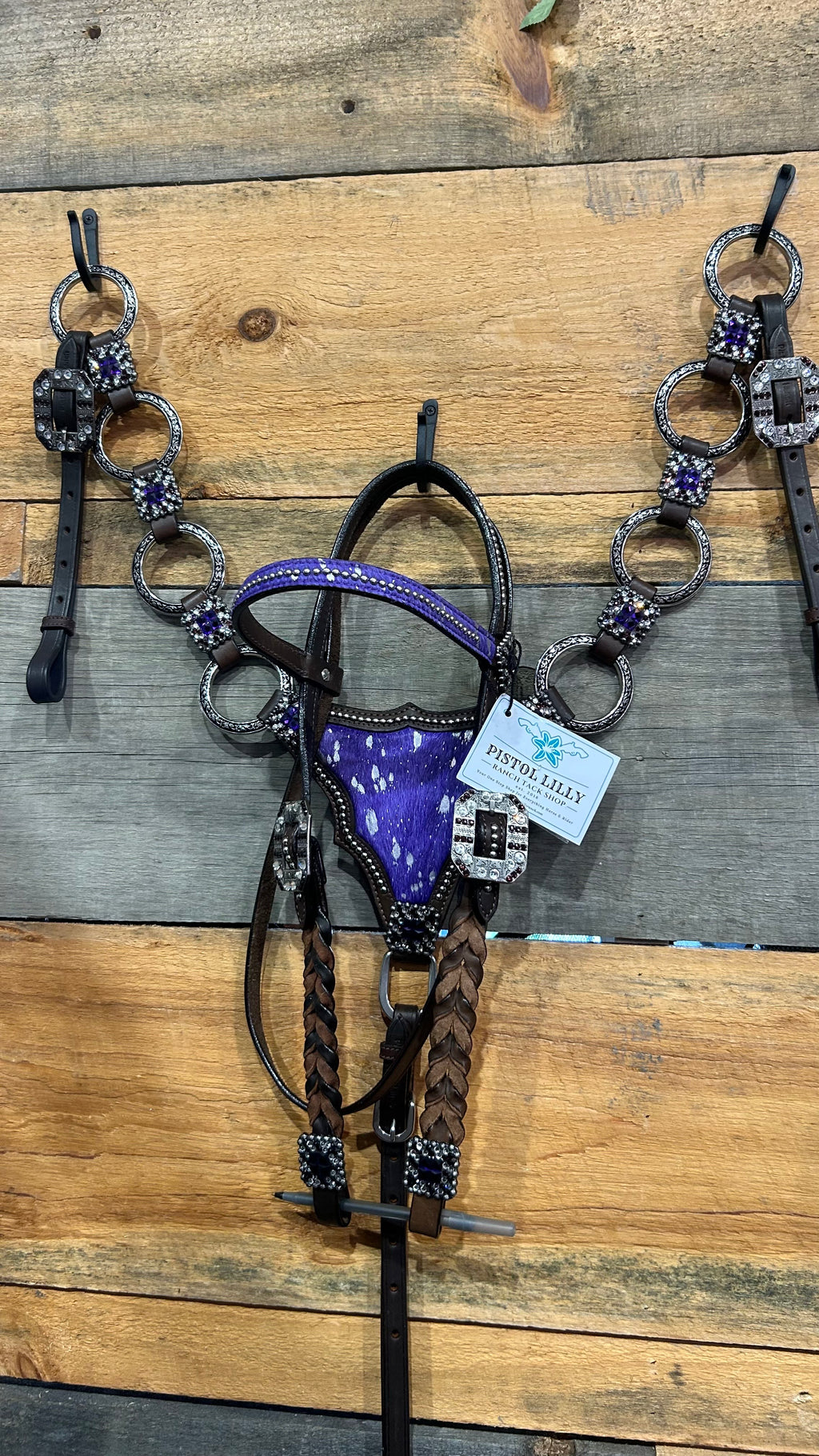 PLR Purple Dust Cowhide Tack Set