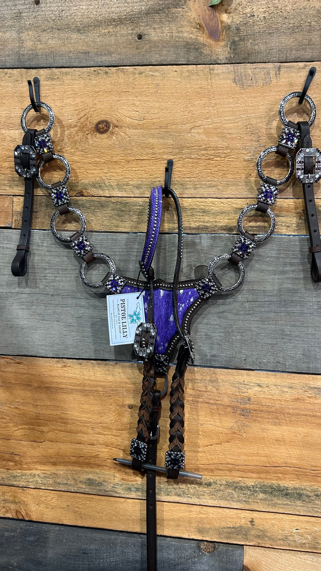 PLR Purple Dust Cowhide Tack Set