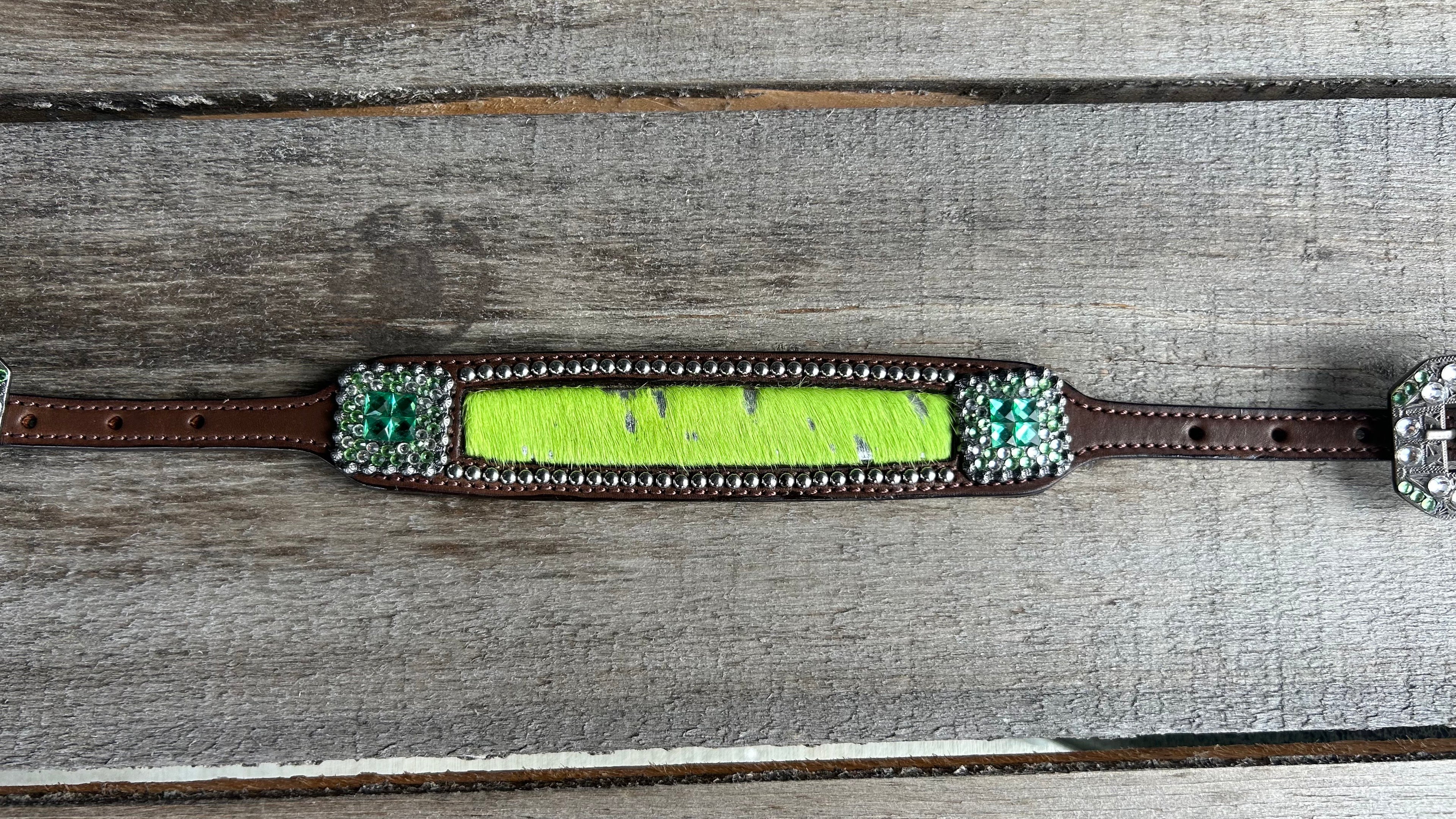 PLR Wicked Lime Cowhide Wither Strap