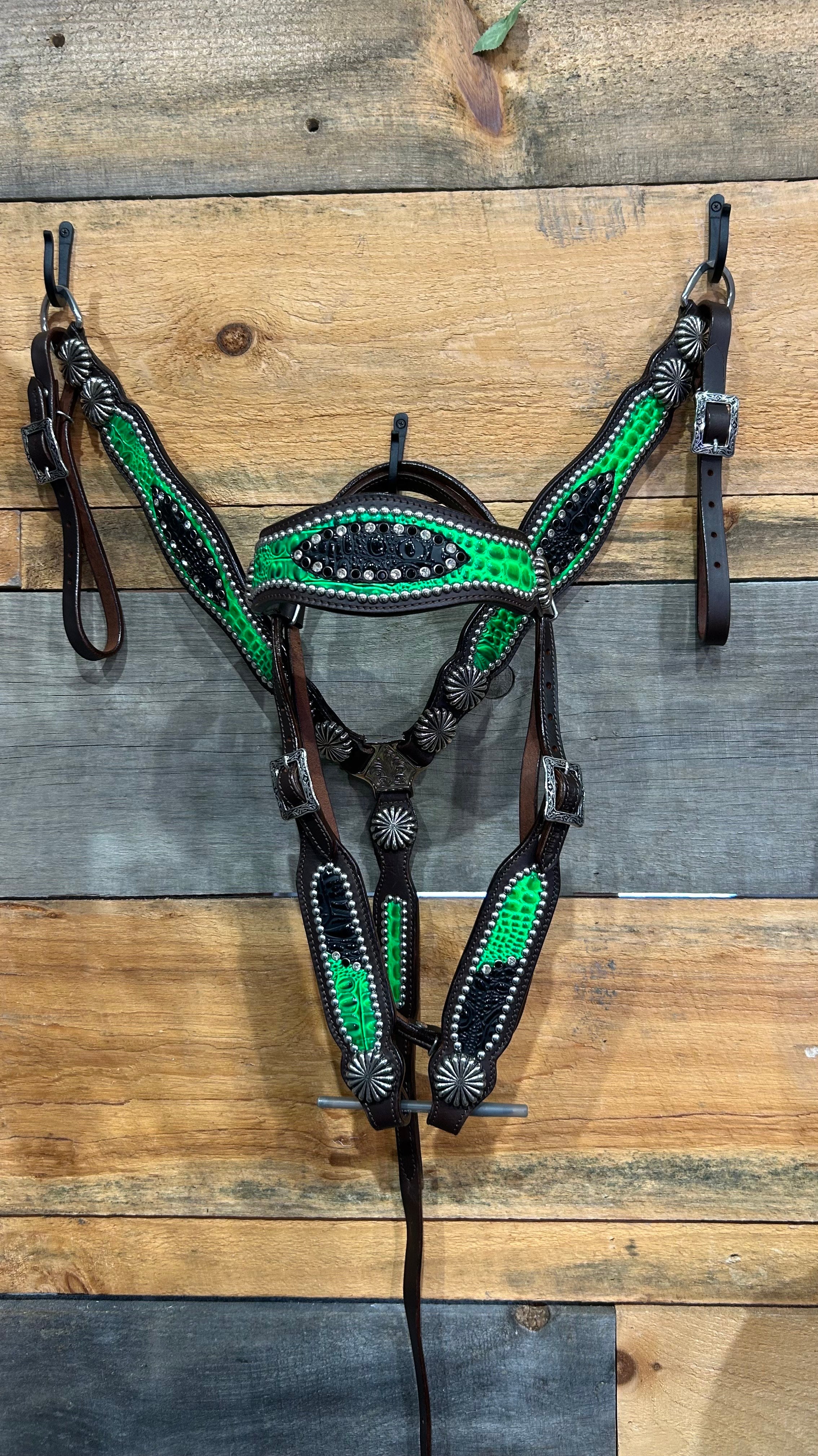 PLR Electric Lime Gator Tack Set