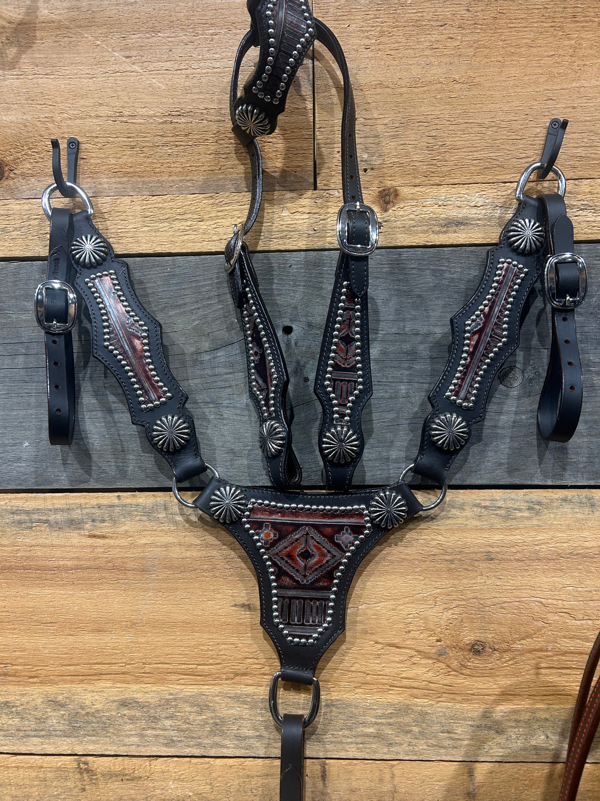 PLR Silver Aztec Tack Set