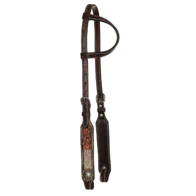 Filigree Hair On Hide One Ear Headstall