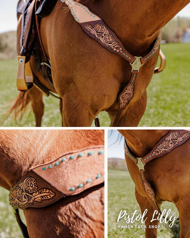 PLR Turquoise Blossom Tack Set