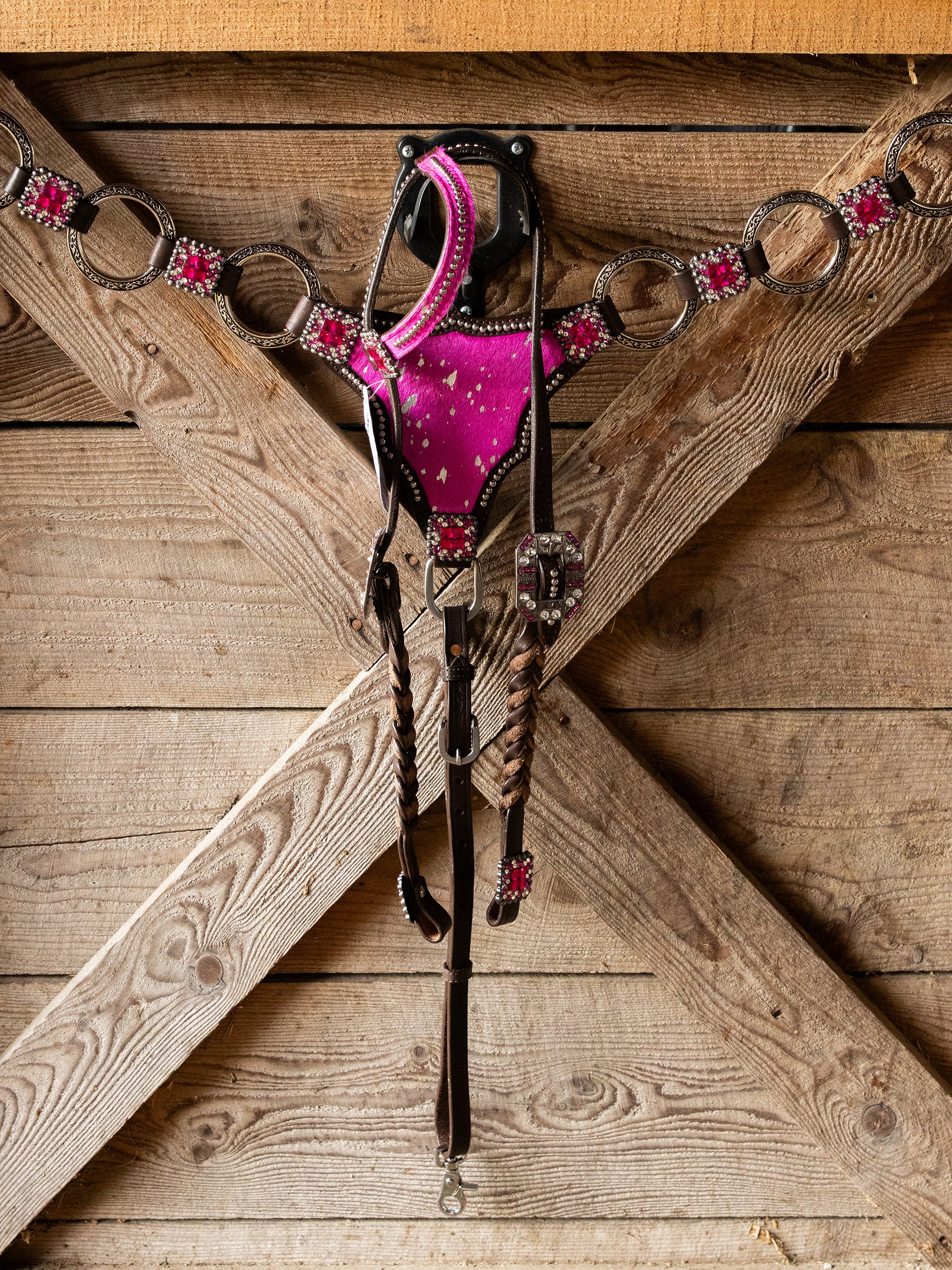 PLR Pink Cowhide Cowgirl Tack Set