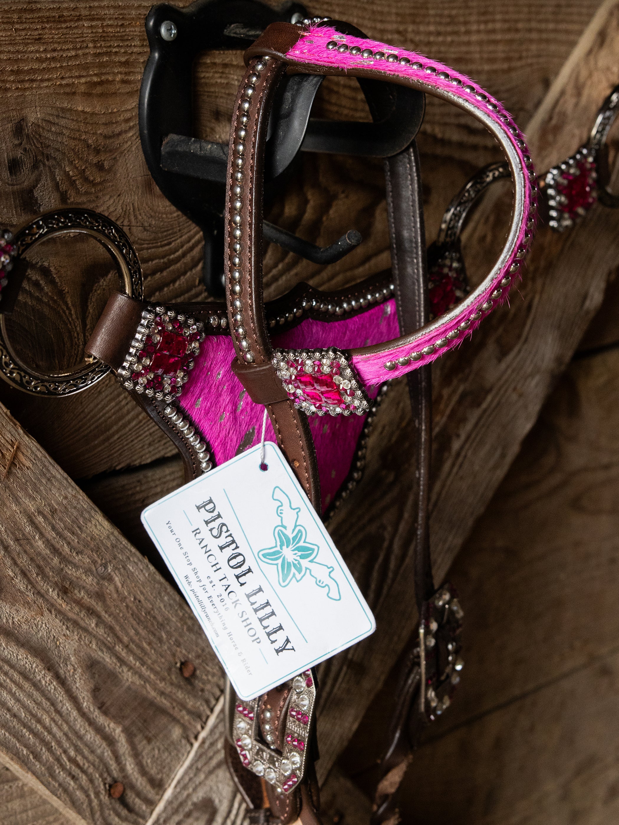 PLR Pink Cowhide Cowgirl Tack Set
