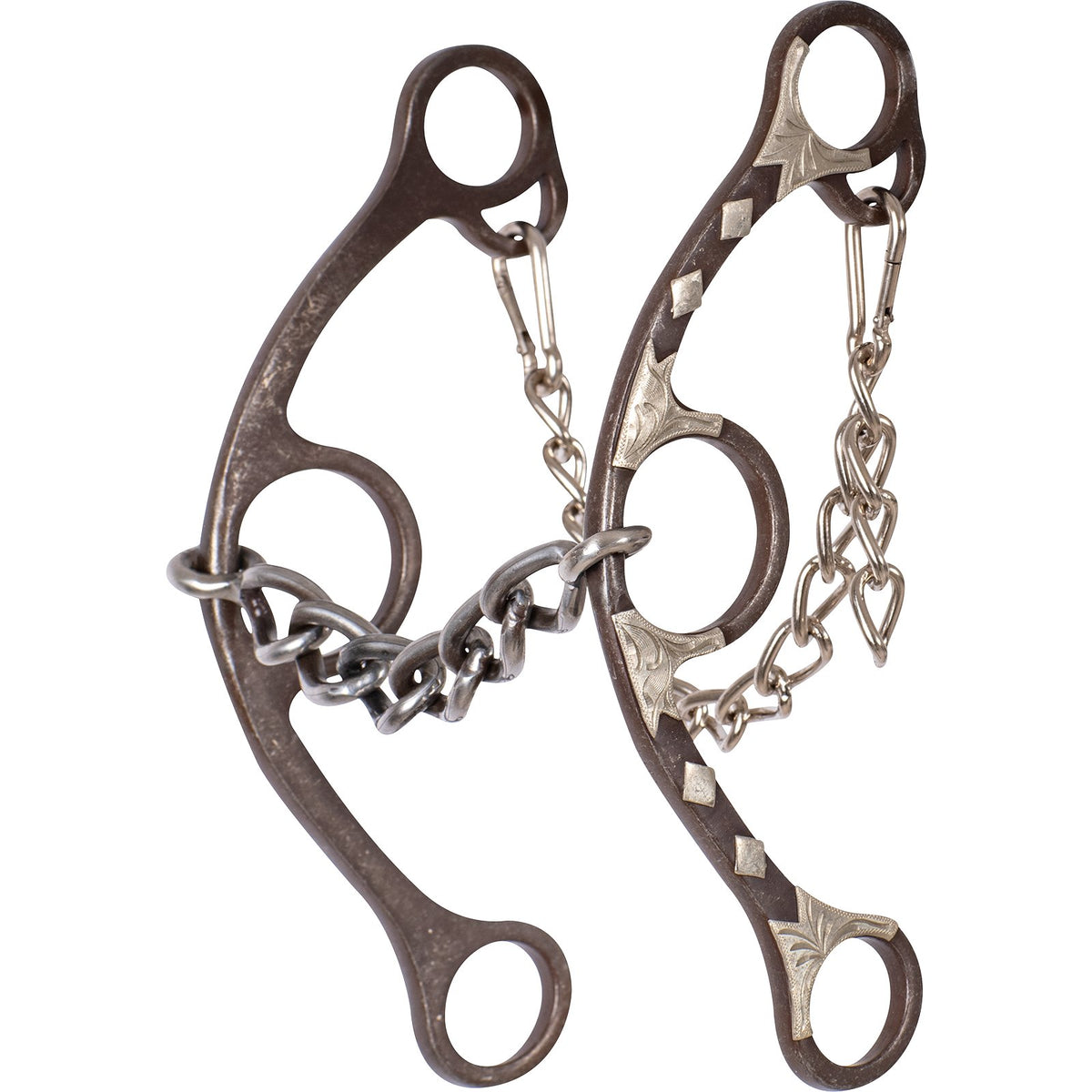 Classic Equine Long Shank Gag Barrel Bit With Chain