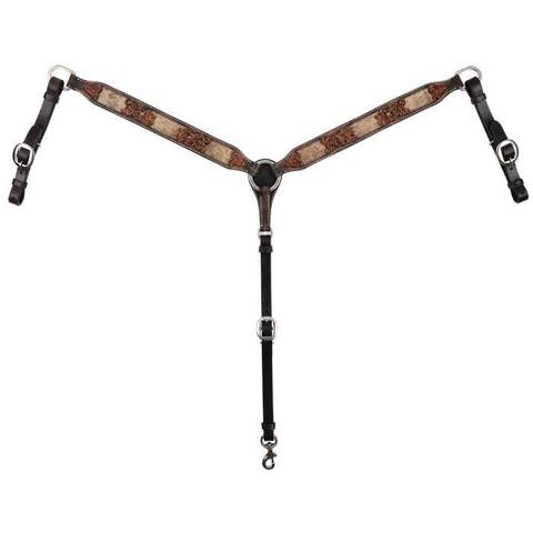 Circle Y PONY Filigree Brindle Cowhide Breastcollar