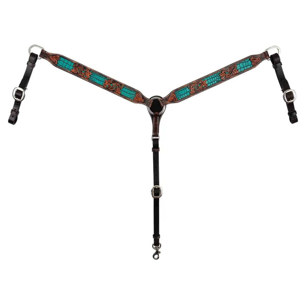 Circle Y PONY Filigree Turquoise Gator Breastcollar