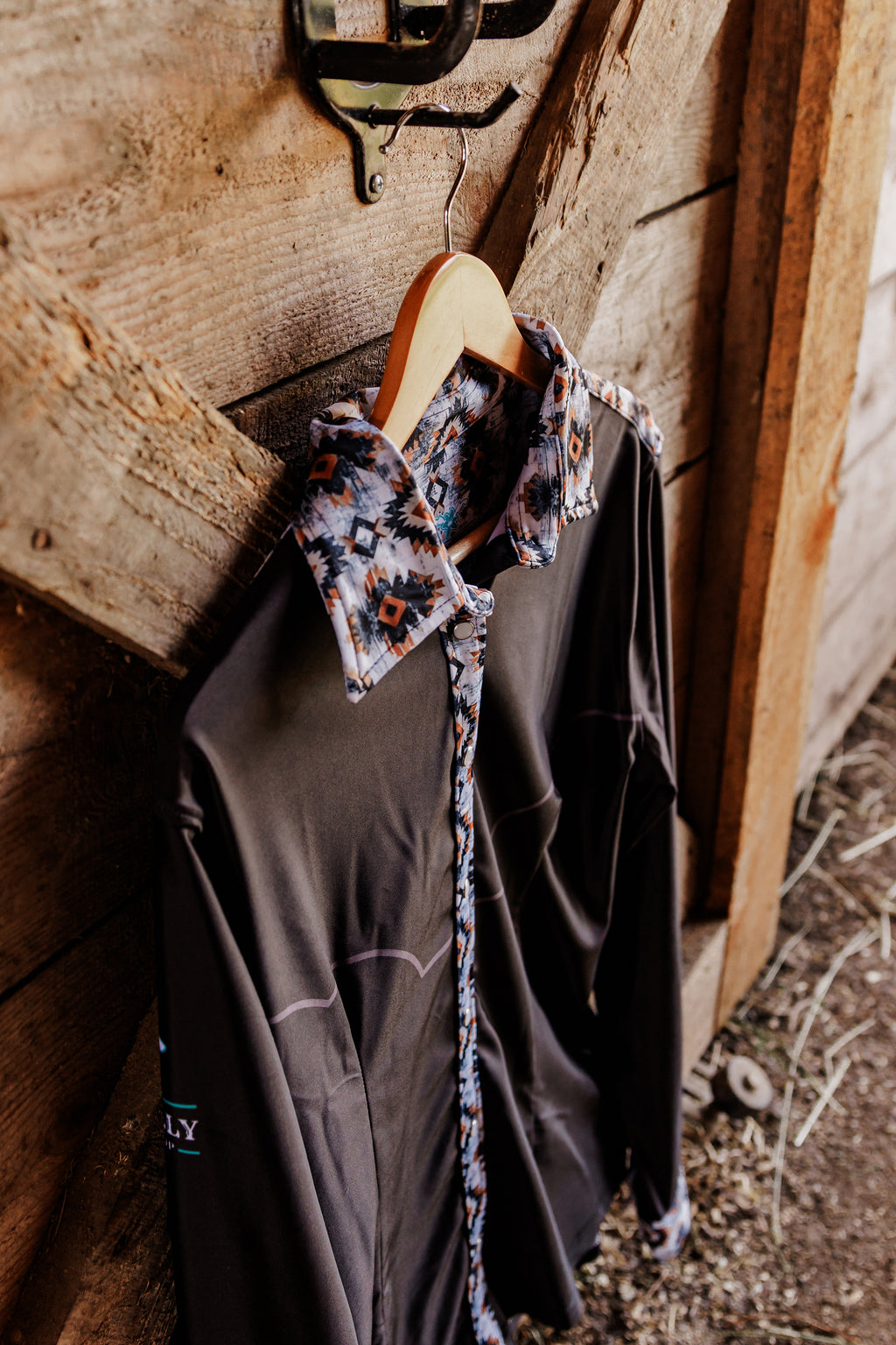 PLR Rodeo Shirt Rust Aztec Print