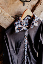 PLR Rodeo Shirt Rust Aztec Print